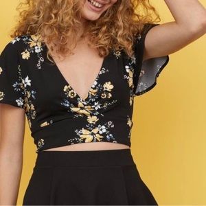 h&m cropped floral top
